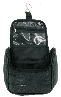 WBAG4 - Black PU Hanging Washbag